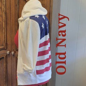 ❣️HP❣️ Old Navy red white & blue back design hooded jacket size: SP NWOT